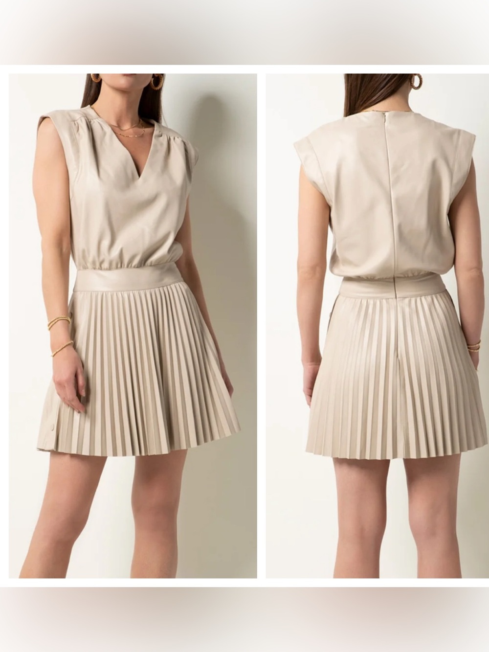 New w/ Tags Tart vegan leather Betsy Dress in Putty / beige / cream size medium